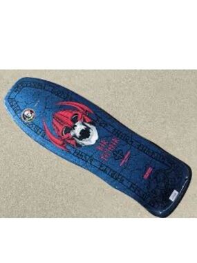 Men's Blue Graphic Skateboard Deck with Red Skull Accent